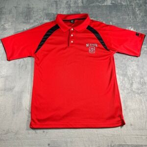 Starter NC State Wolfpack Red Polo Shirt Mens Medium